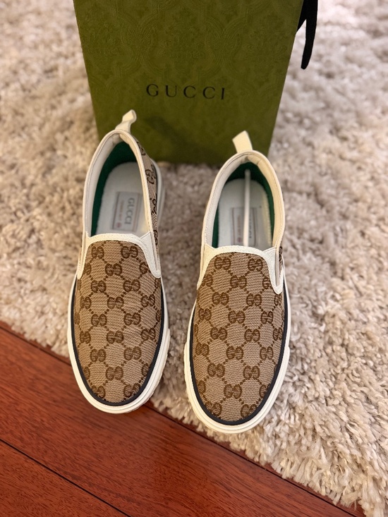 Shoes - Gucci Women’s GG Canvas Slip-On Sneakers Beige Size 38 | New in Box